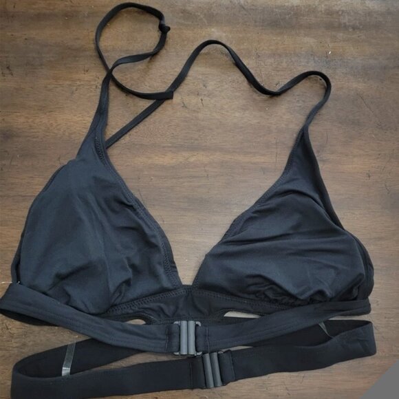 NWT SEAFOLLY COLLECTIVE SPLIT BAND 2 PIECE BLACK SURFER GLAM BIKINI SIZE 8 - Picture 12 of 14